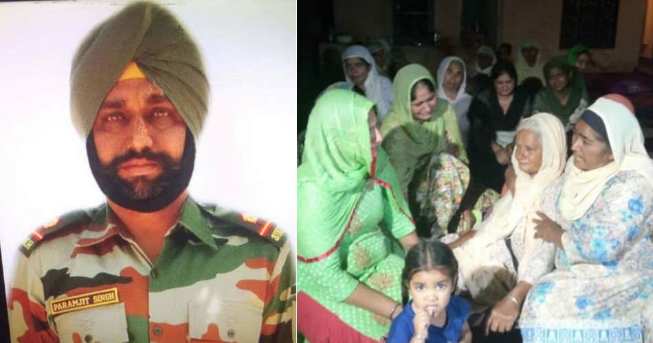 JCO paramjit singh funeral, was killed in ceasefire voilation from pakistan in poonch