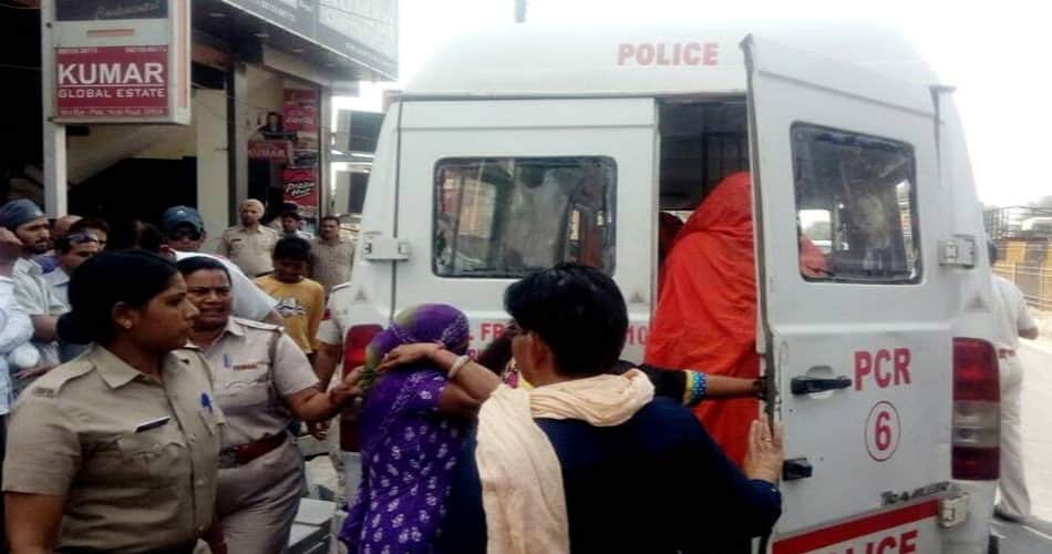 policeman beaten by people after handed with women in hotel