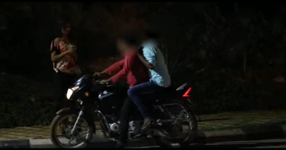 Girl On The Road At Night, Social Experiment