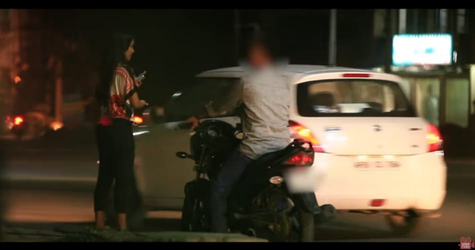 Girl On The Road At Night, a Social Experiment