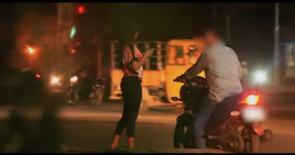Girl On The Road At Night, a Social Experiment