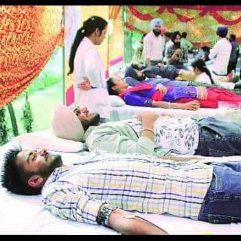 unique village, people donate blood before every work