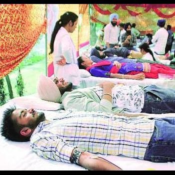 unique village, people donate blood before every work