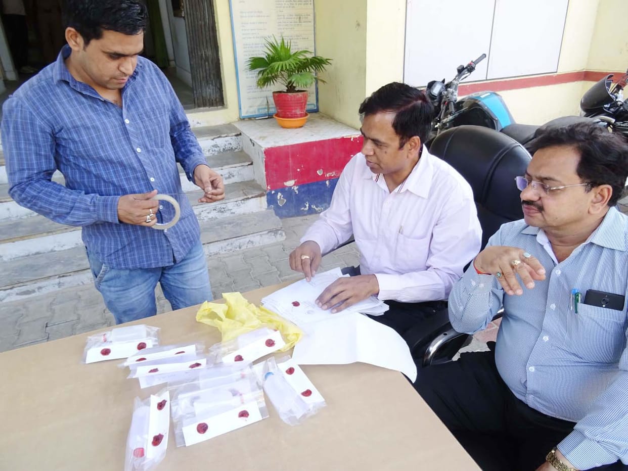 Drugs department team raided, two arrested