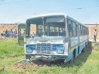 road accident, roadways bus, flyover, relling, field, 35 injured, kurukshetra