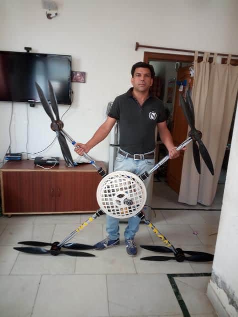 india's first weight carrying drone invented by ashwani sihag