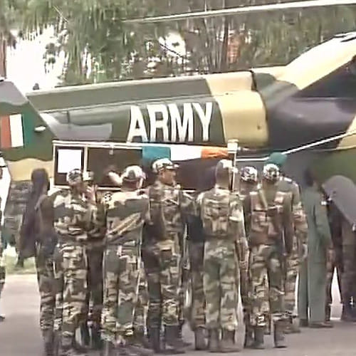 Mortal remains of Indian soldiers, whose bodies were mutilated by Pak Army being taken to Jammu