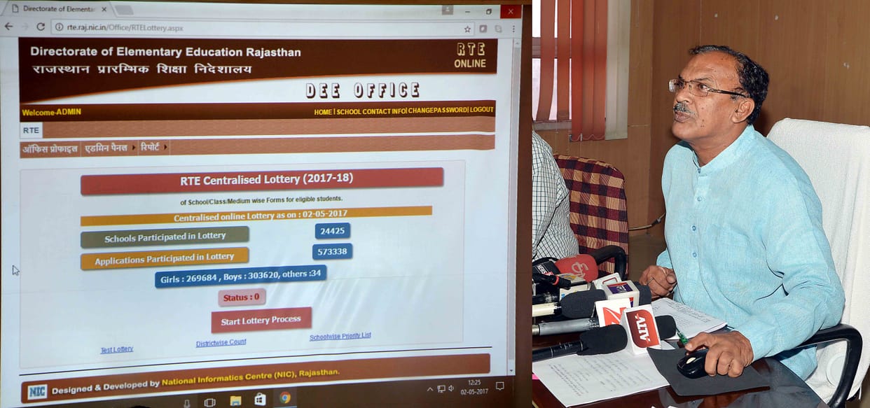 Education Minister devnani released RTE Lottery