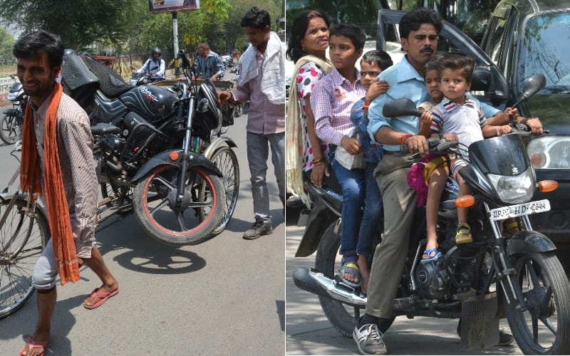 scene of lucknow roads during petrol pump strike