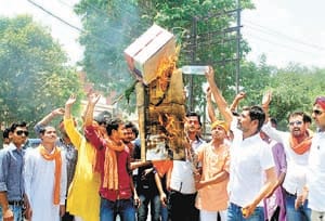 protest in city