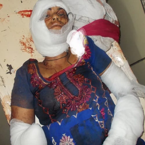 When the wife came to house of Sadhu, husband cut his wife and sister-in-law, you will see pictures