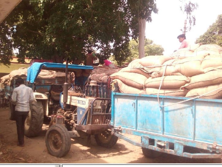 SDM is full of grains Three tractors-trolley caught