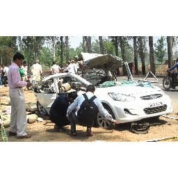 immam and woman constable with  four died in road accident