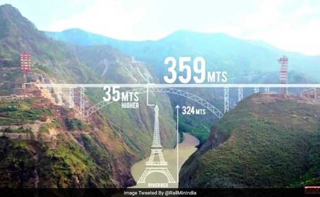 Railway Bridge Taller Than The Eiffel Tower Over The Chenab, Cost 1,100 Crores