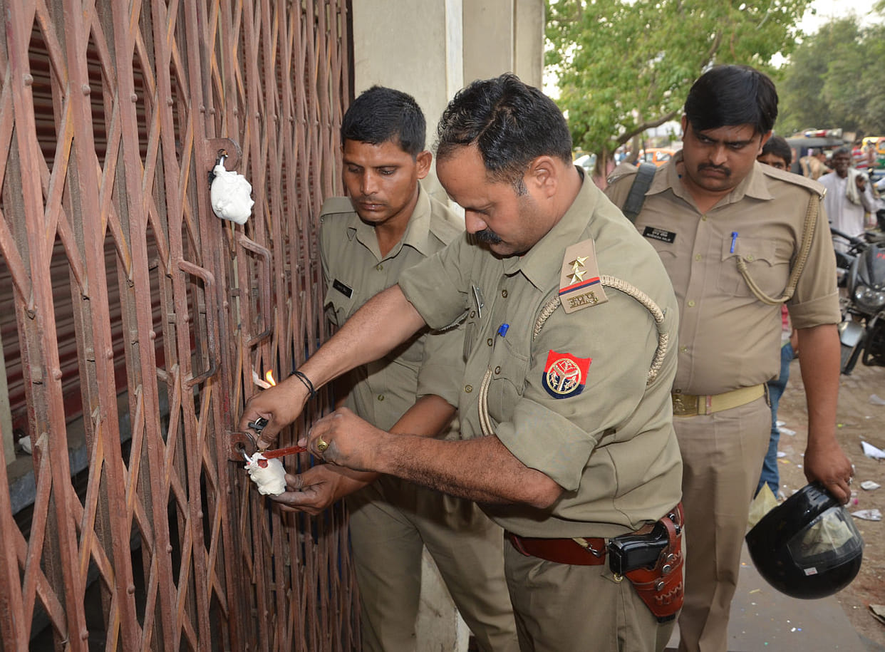 Officials raided cracker warehouse sealed.