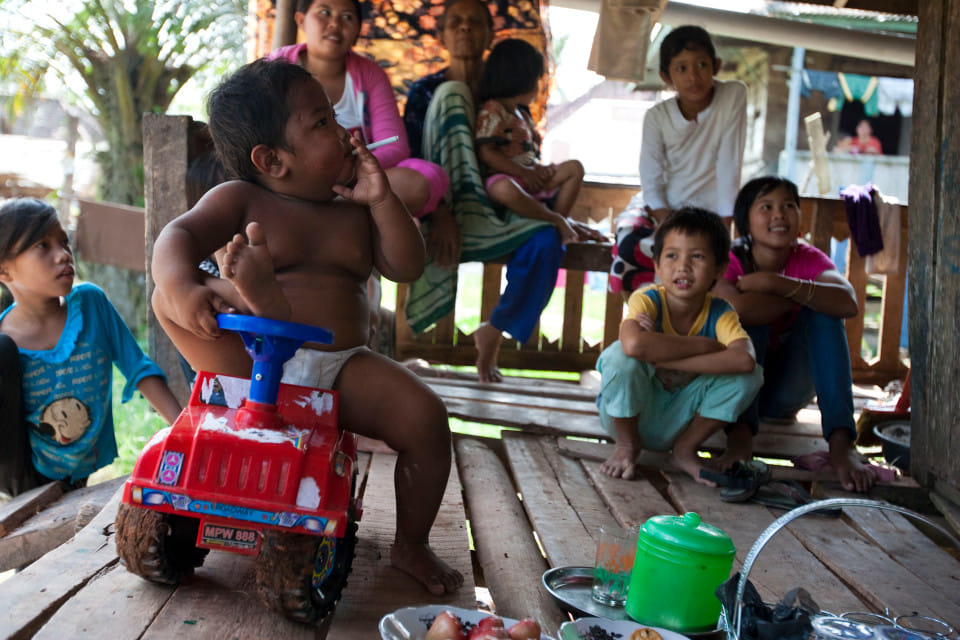 two-year-old with a 40 A DAY smoking habit, he is now 9
