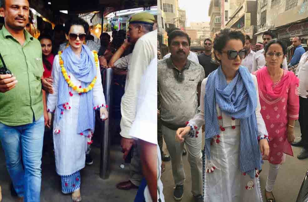 bollywood queem kangna ranaut raech kashi for promote picture