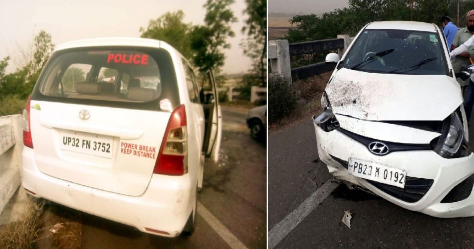 Accident in sukhbir badal's security vehicle