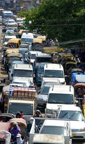 Half-way city struggling with jam
