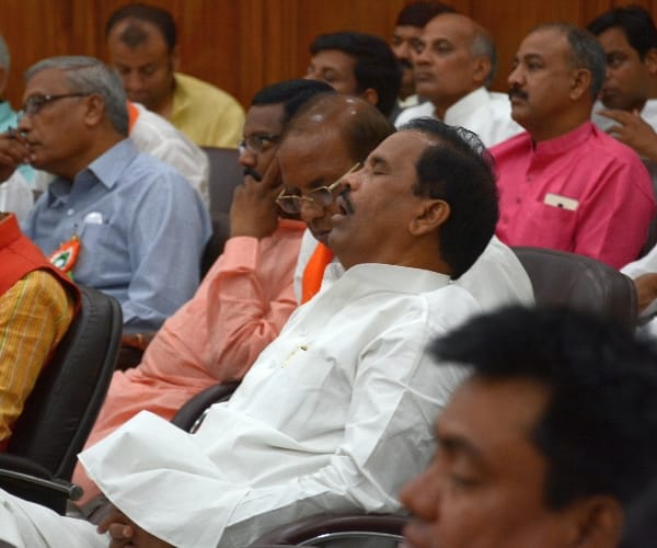 BJP MLAs were sleeping in prabodhan programme in Lucknow.