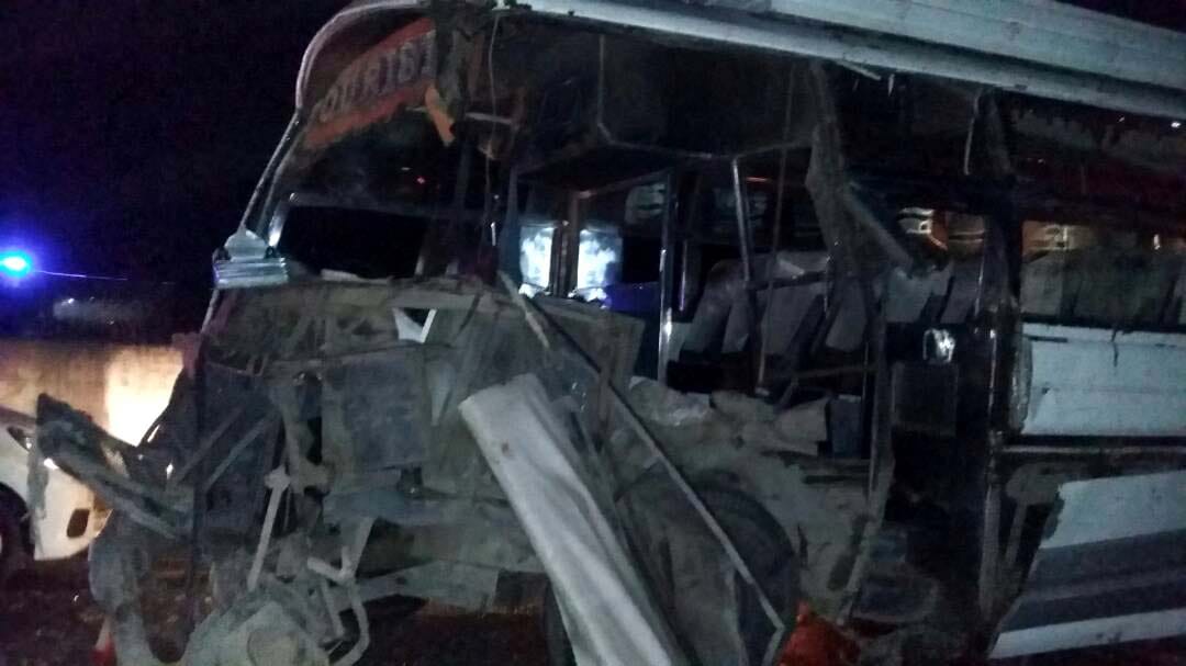 over speed bus and tanker hit each other at varanasi, 14 injured