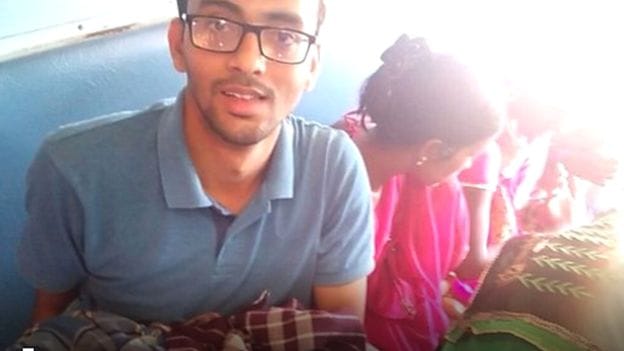 In moving train a student helped lady for delivery 