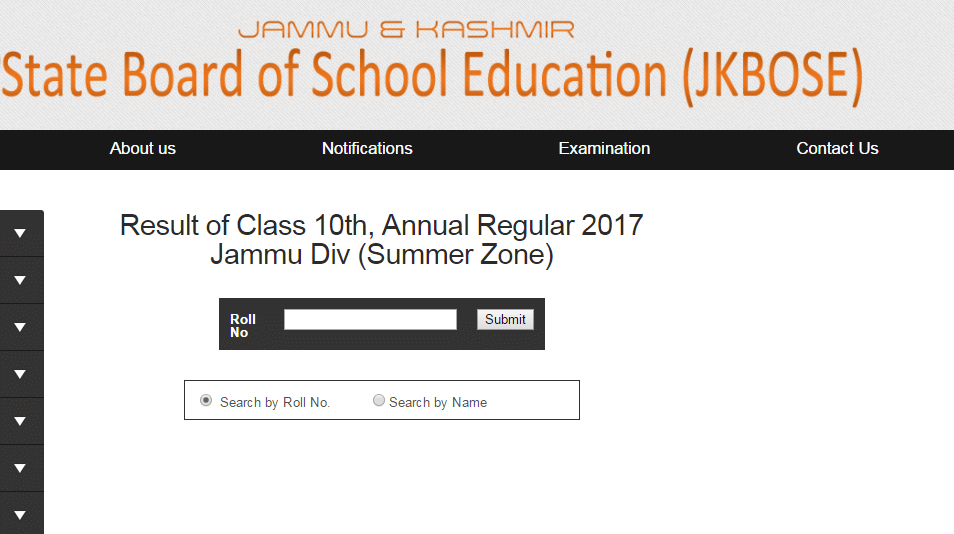JKBOSE 10th Result  2017: result declared for at http://www.jkbose.co.in