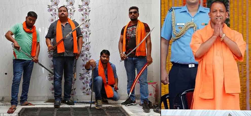 yogi's hindu yuva vahini allegedly  killed a muslim man and tension evolved in bulandshahr in pahasu