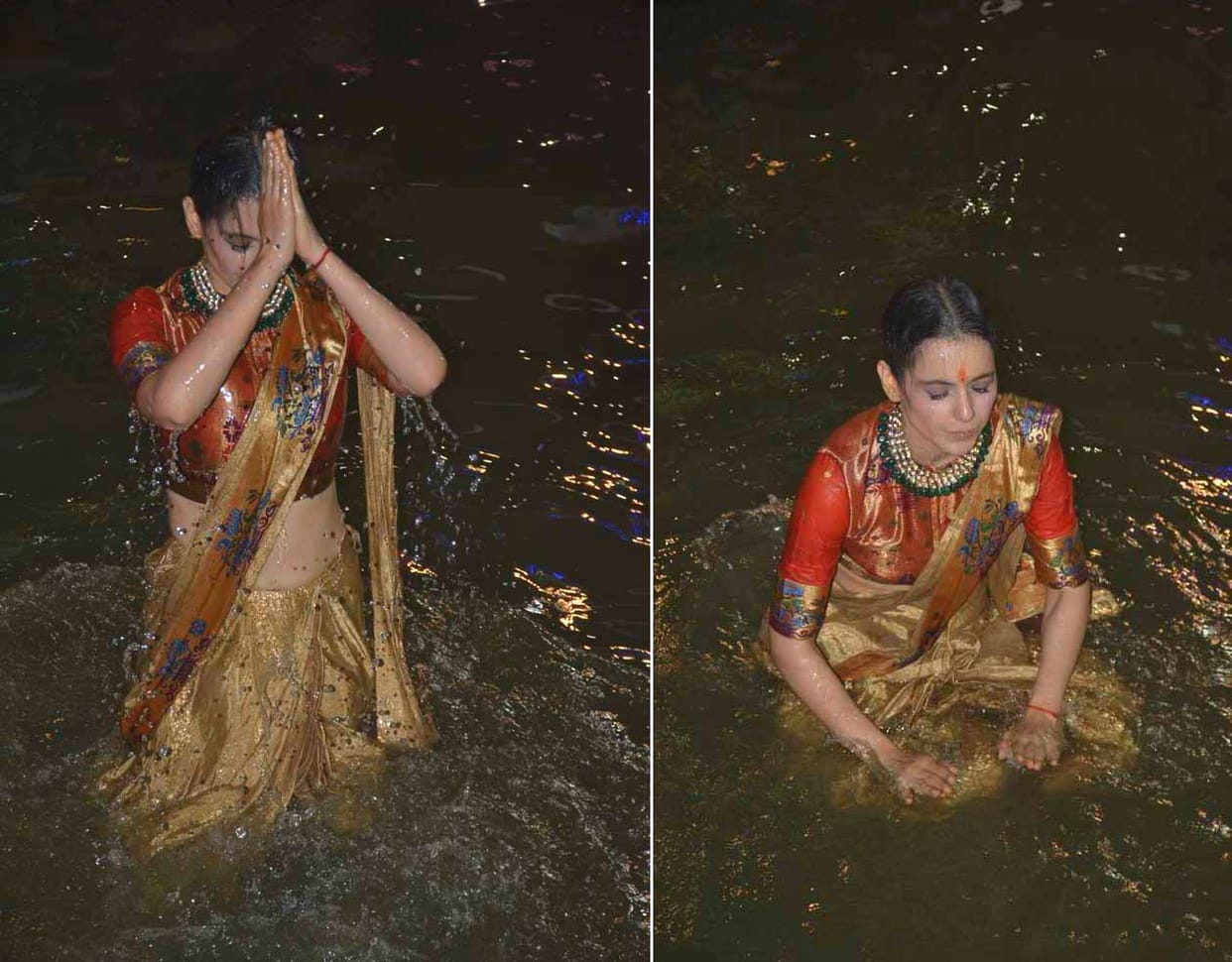 kangna ranaut holy deep into ganga and praised