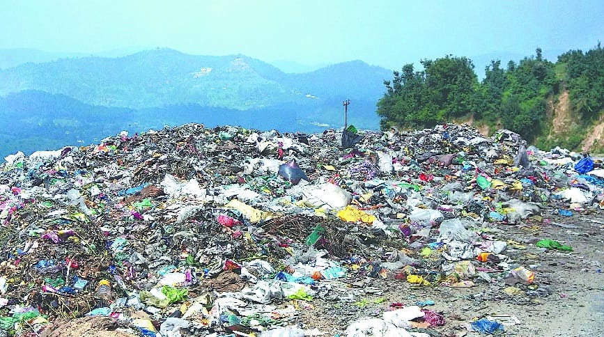District headquarter's garbage being thrown off the road