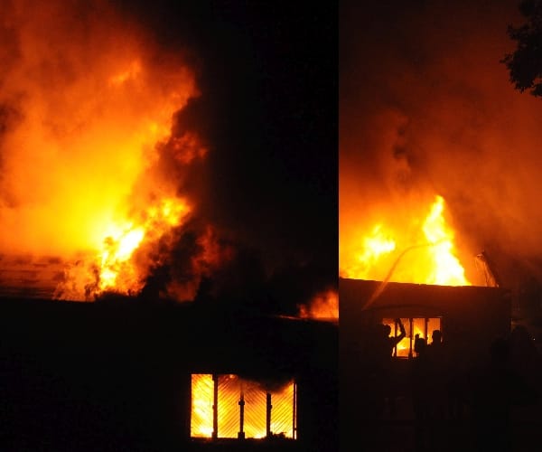 fire in a godown in Lucknow.