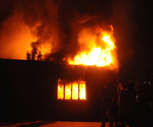 fire in a godown in Lucknow.