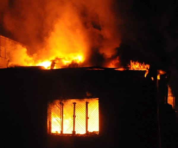 fire in a godown in Lucknow.