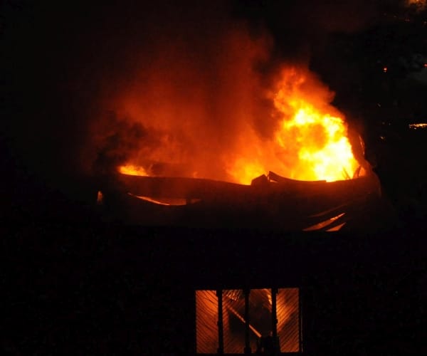 fire in a godown in Lucknow.