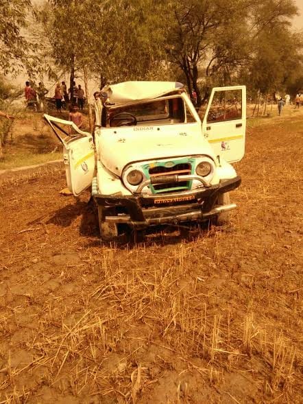Big accident in fatehabad haryana, 2 death, 8 injured