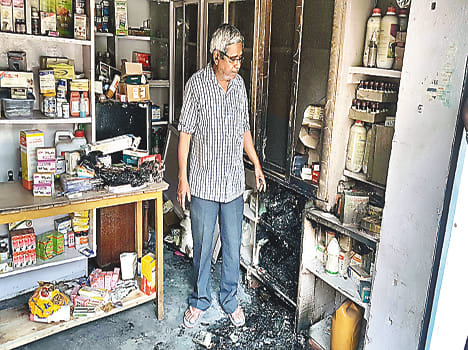 Fire at Medical Store, two injured