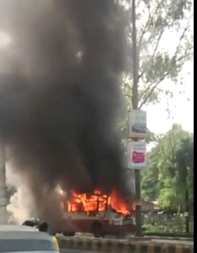 Fire in the air force officer's car