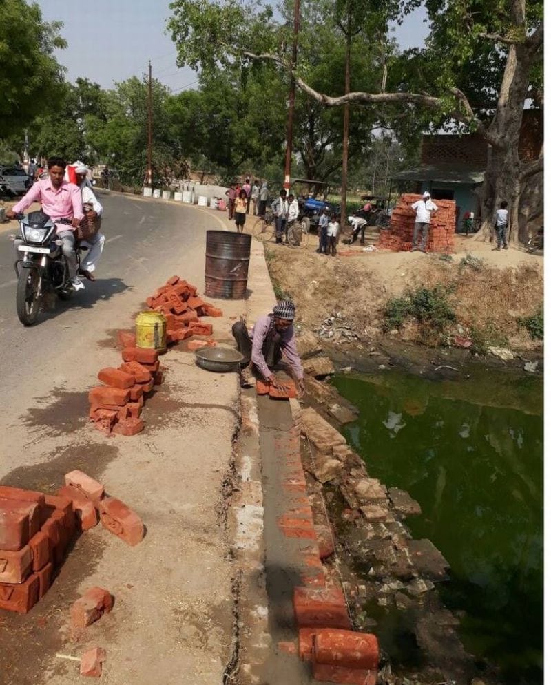 saraay neem puliya ka chaudeekaran aur reling nirmaan shuroo