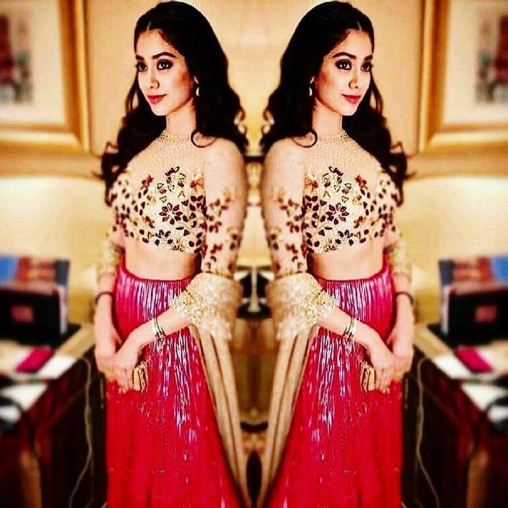 Sridevi’s daughter Jhanvi Kapoor shares her adorable pics in manish malhotra's lengha