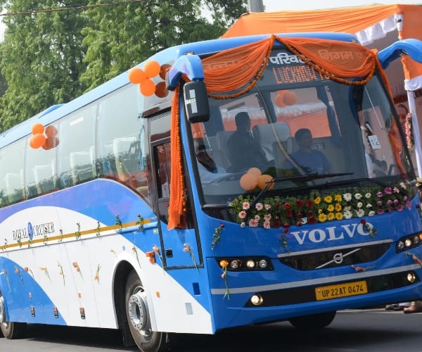  yogi adityanath flags off state transport buses.