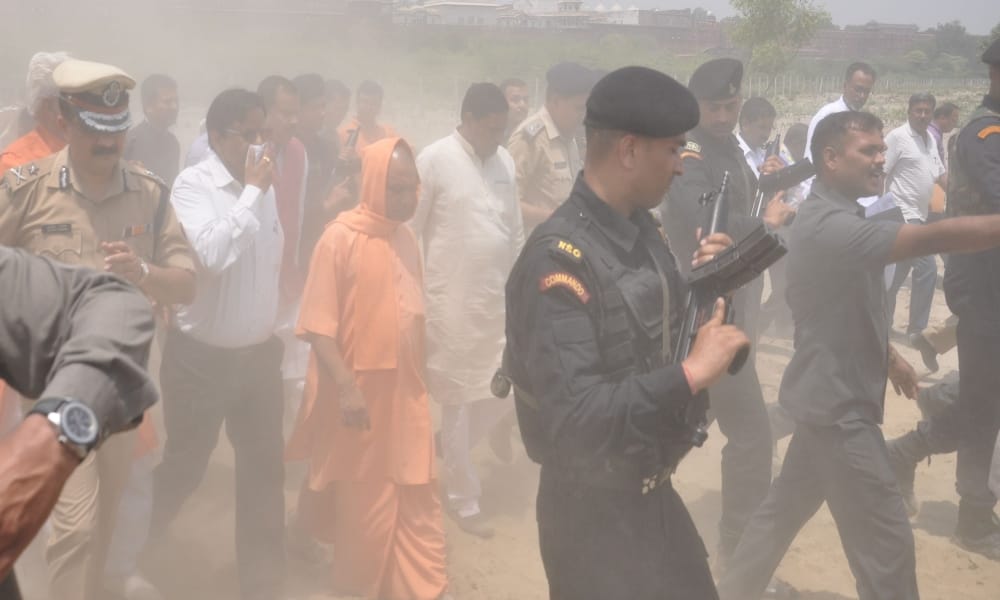 thorn pricked in cm yogi's foot in agra