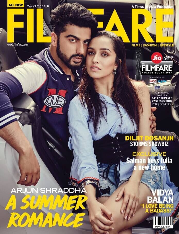  Arjun Kapoor and Shraddha Kapoor bring back romance on filmfare magazine cover page