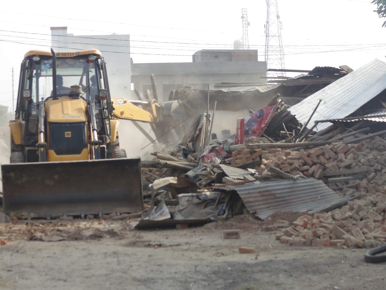 illegal colony removed from 12 acre government land in faridabad