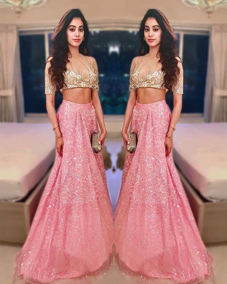 Sridevi’s daughter Jhanvi Kapoor shares her adorable pics in manish malhotra's lengha
