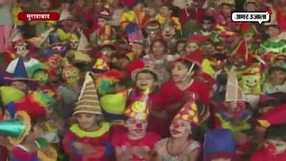 Small kids spread the message of happiness on World Laughter Day in Moradabad 