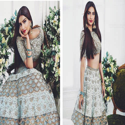 If you are confuse with your wedding lehenga, then peep into the Sonam Kapoor’s latest photoshoot