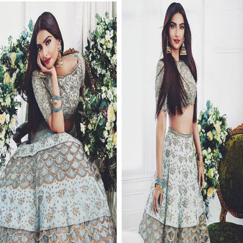 If you are confuse with your wedding lehenga, then peep into the Sonam Kapoor’s latest photoshoot