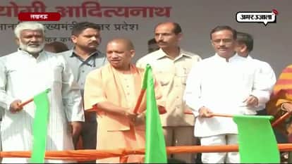 Yogi adityanath flagged off 27 new luxury volvo buses of the up transport corporation
