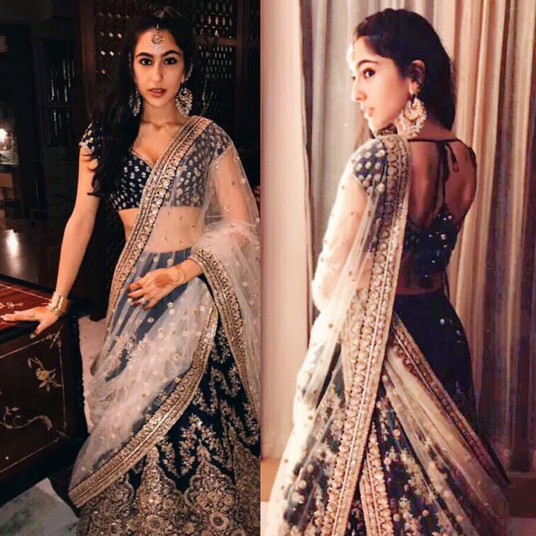 after jhanvi kapoor sara ali kahn also shares stunning photos in lengha
