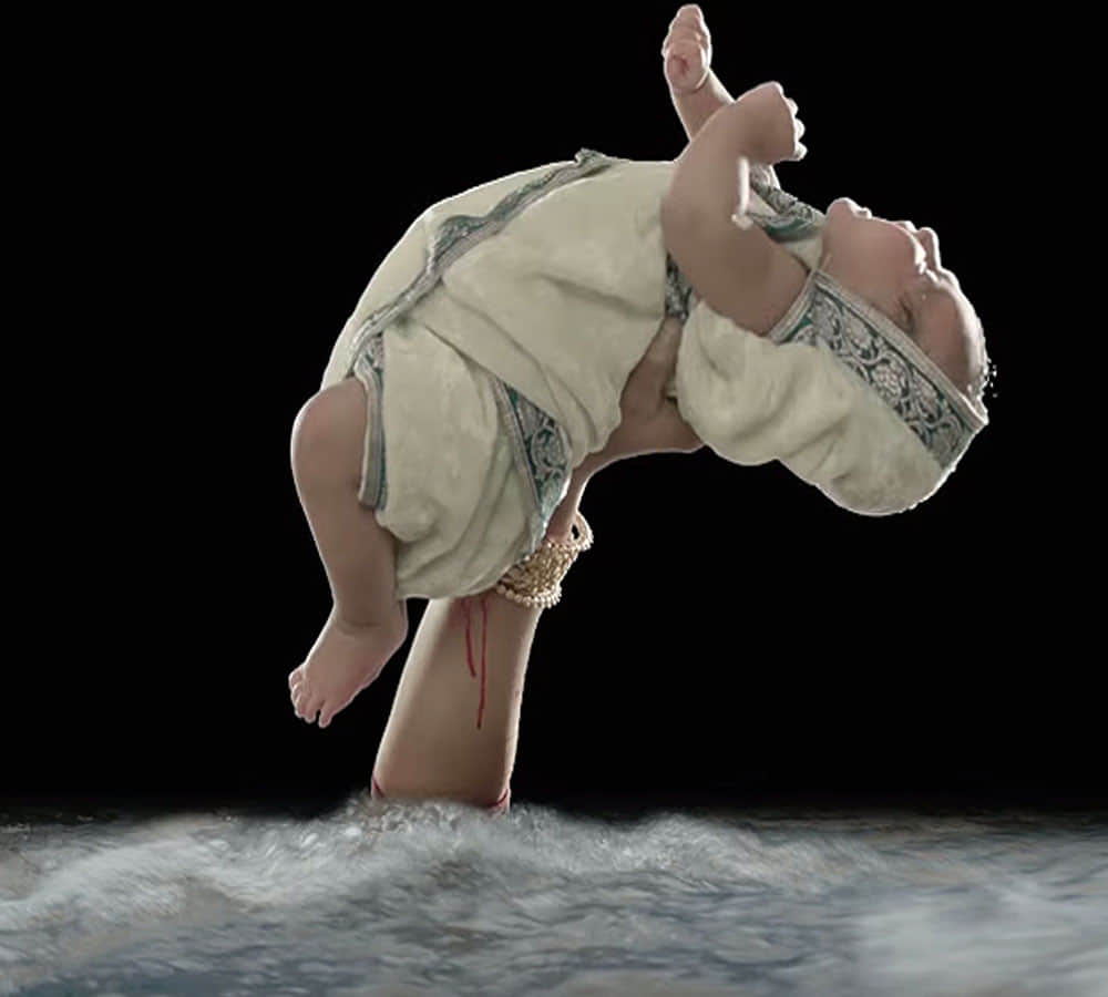 Baby girl Akshitha played Mahendra Baahubali, baahubali vfx